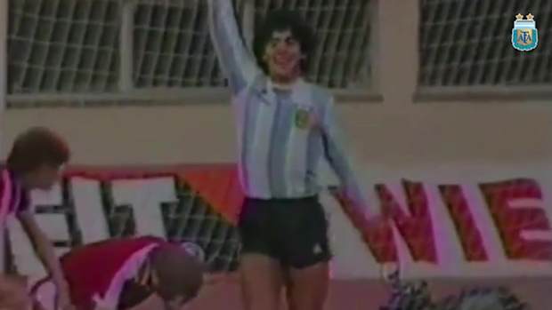Maradona’s only hat-trick for Argentina